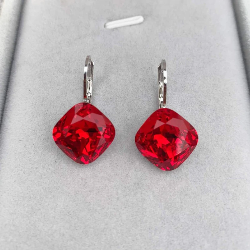 Квадратные летние серьги с австрийским кристаллом для женщин повседневная