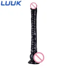 Фаллоимитатор LUUK, сверхдлинный, 40 см, на присоске, мягкий полосатый имитатор, стимуляция массажа, вагинальная мастурбация, Женский реалистичный пенис