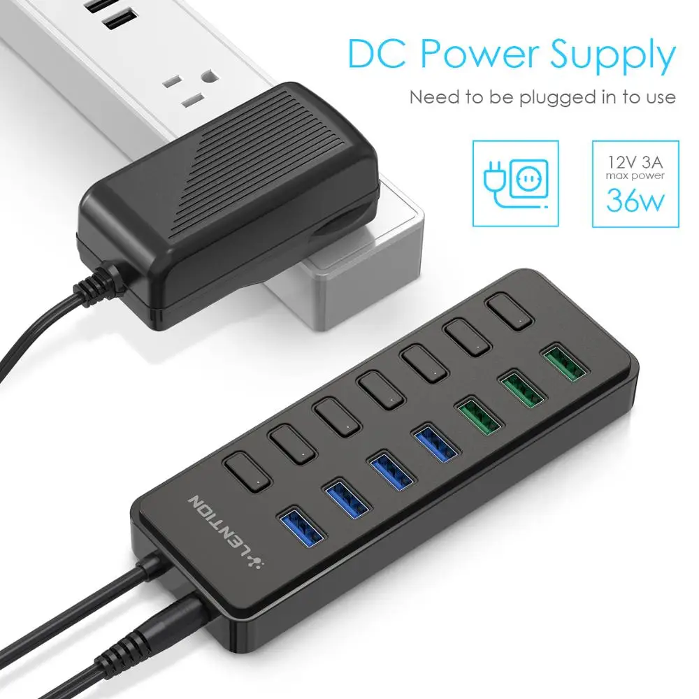 USB-концентратор с питанием 7-портовый 3.0 4-портовым USB-концентратором +3 USB-порт