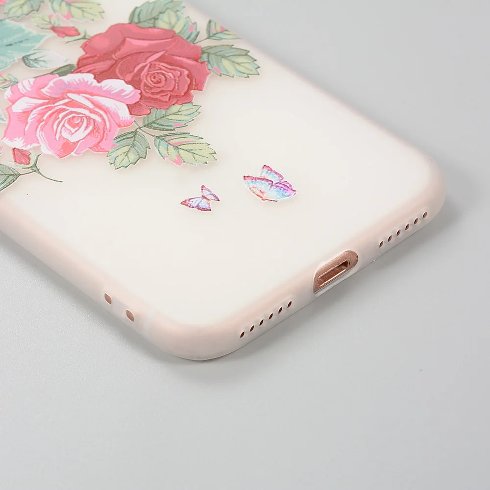 L-FADNUT красивый цветочный узор чехол для iPhone X Xr Xs Max тонкий бампер 8 7 6S 6 Plus 5 5S SE