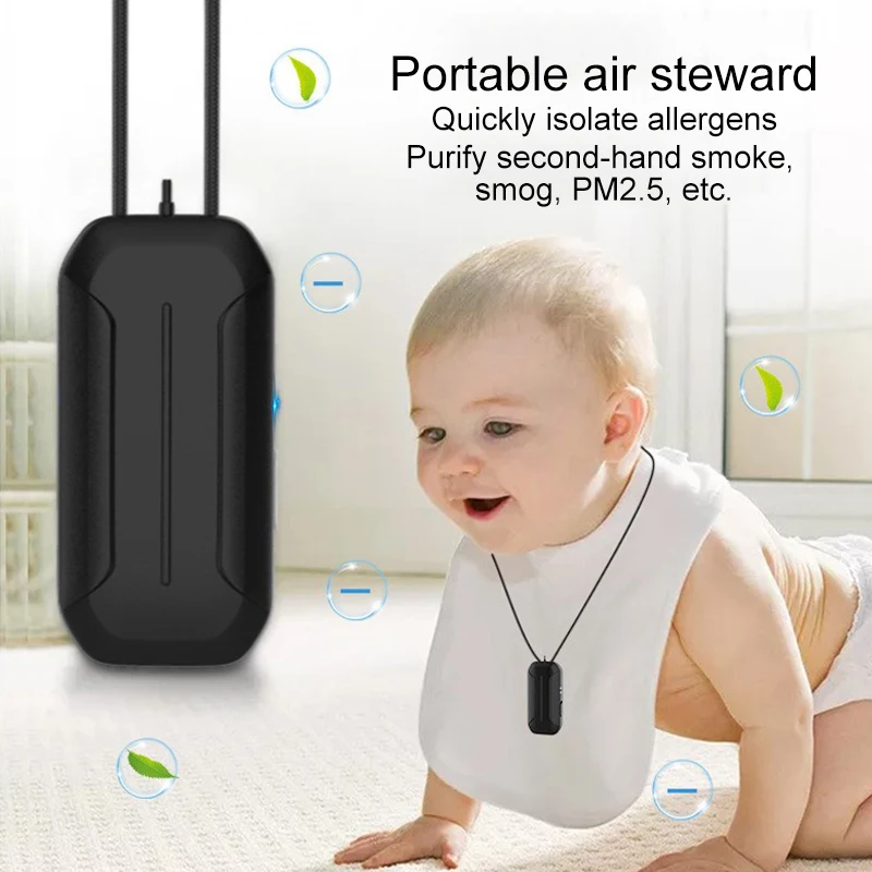 

Мини подвесной очиститель воздуха с отрицательными ионами на шею, портативный очиститель дыма с формальдегидом, антибактериальный освежит...