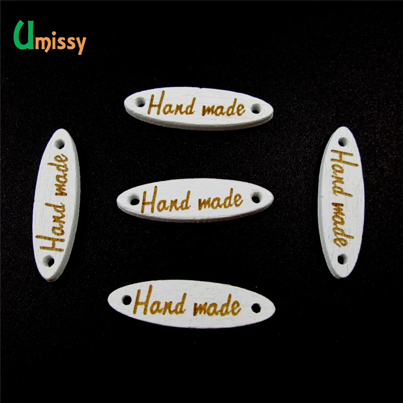 100 шт. деревянные кнопки &quotручная работа&quot буквы Швейные Кнопки 2 отверстия
