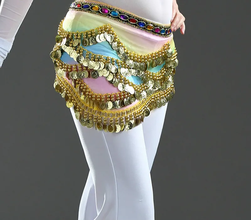 Женский шарф для танца живота аксессуар 328 золотых монет|bellydance belt|hip scarfbelly dance waist