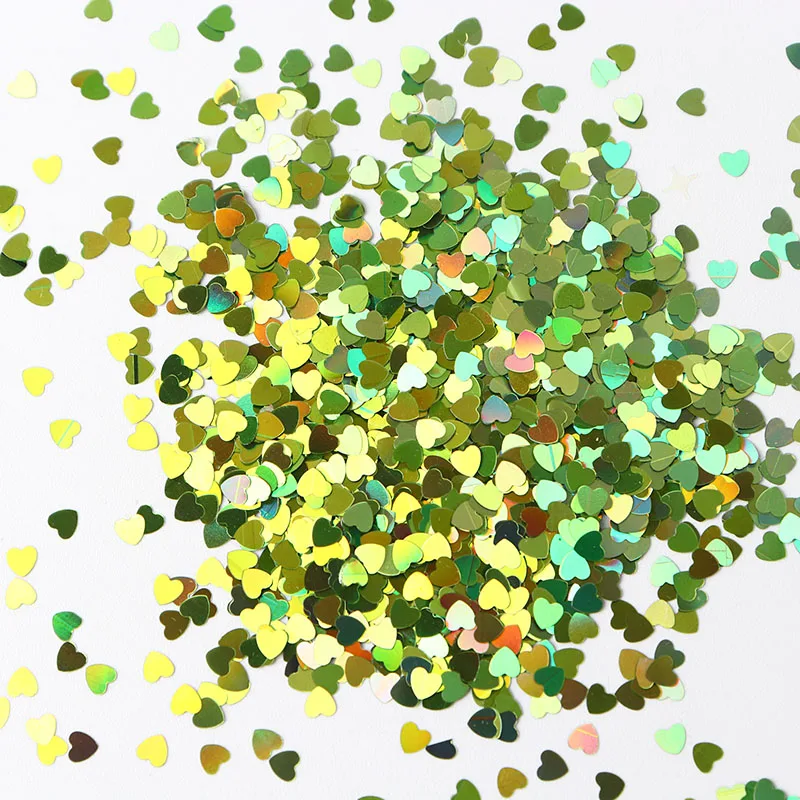 50 г ультратонкие голографические Блестки для ногтей в форме сердца лазерное