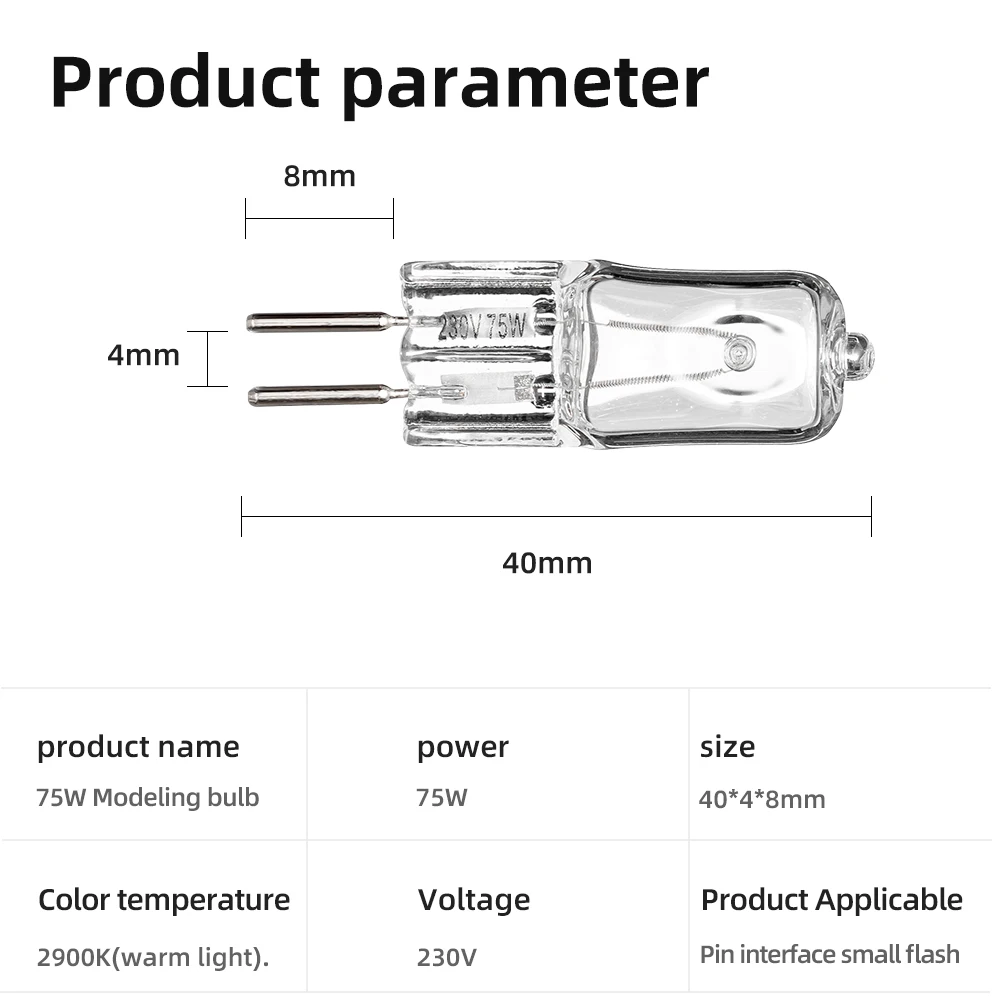 Godox 75 Вт лампочка для фотостудии компактная вспышка стробоскоп K150A K180A 250SDI 300SDI E250