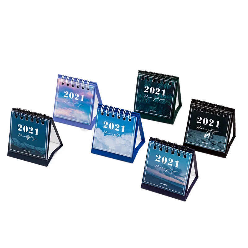 

2021 Sun Moon Star Series Mini Calendar DIY Portable Cartoon Calendars Daily Schedule Planner Desktop Ornaments