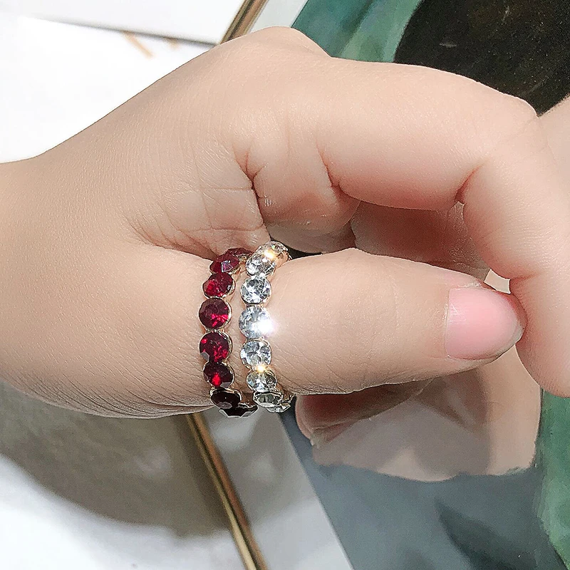 Женское кольцо с разноцветными кристаллами в богемном стиле|engagement rings for women|crystal