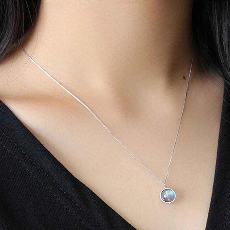 

1 шт. ручной работы чистое серебро, лабрадор цепь ожерелья с подвесками, ювелирное изделие, подарок