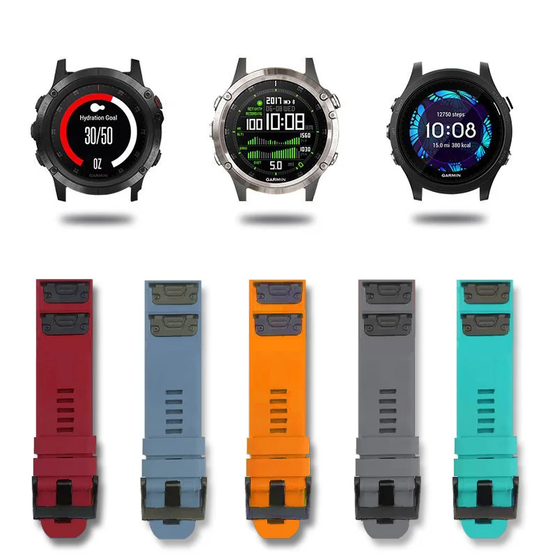 Силиконовый ремешок для Garmin Fenix 6 Pro 6S 6X 5X 5 5S 3 3HR браслет Forerunner 935 945 быстросъемный