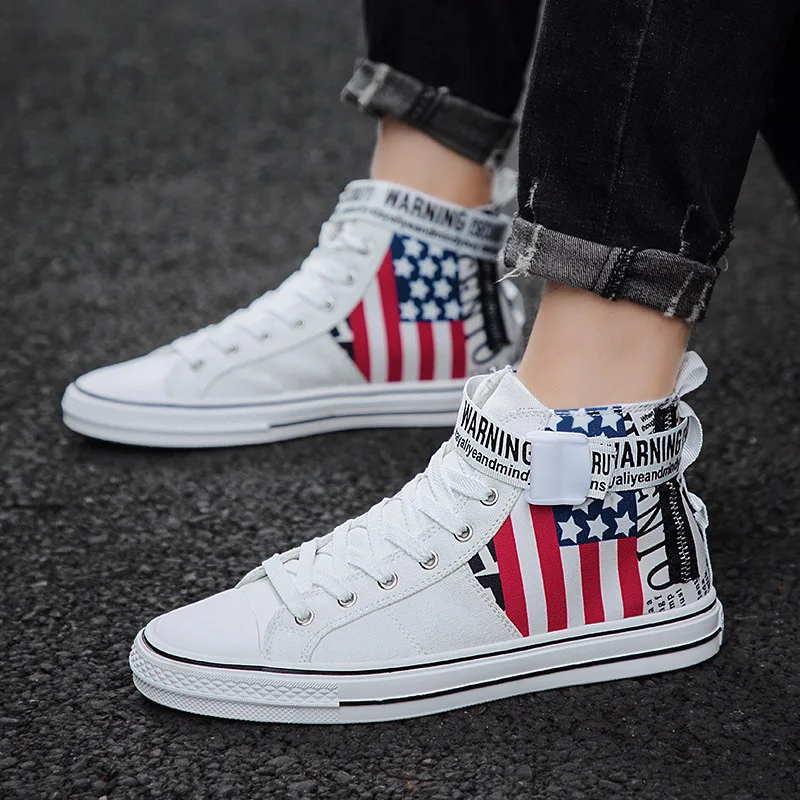 Star printed Canvas Shoes Young Mens Casual Style of Korea Calzado Hombre Hip-hop sneakers | Обувь