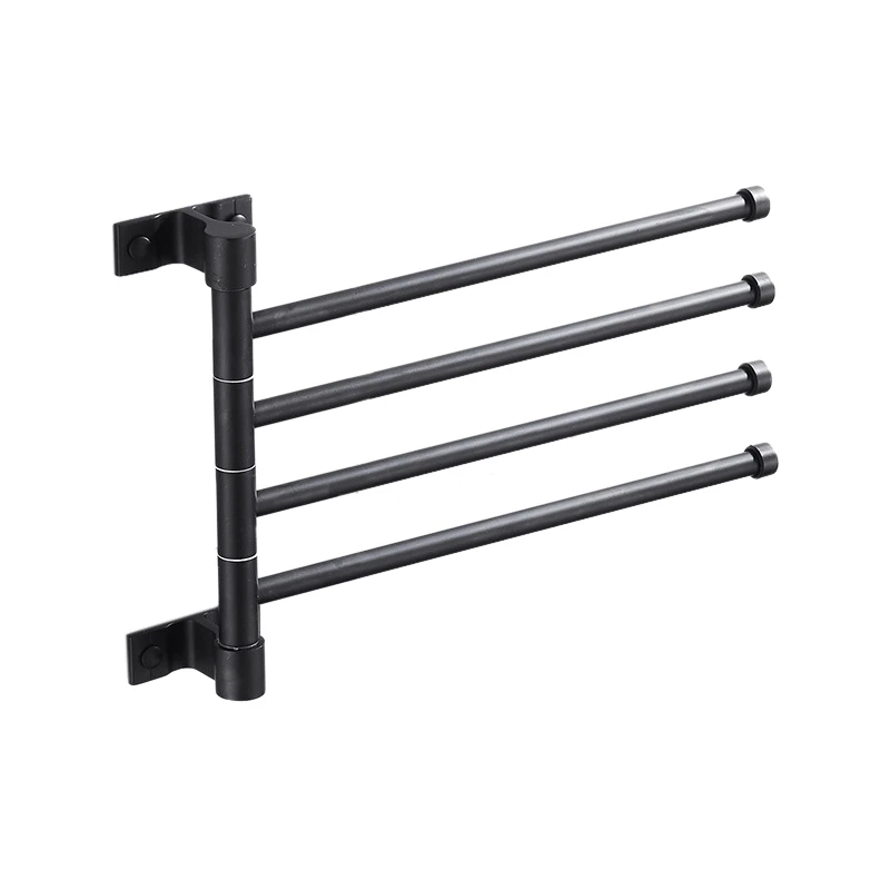 

Swivel Towel Bar, 4-Arm Bathroom Swing Hanger Towel Rack Holder Storage Organizer Space Saving Wall Mount