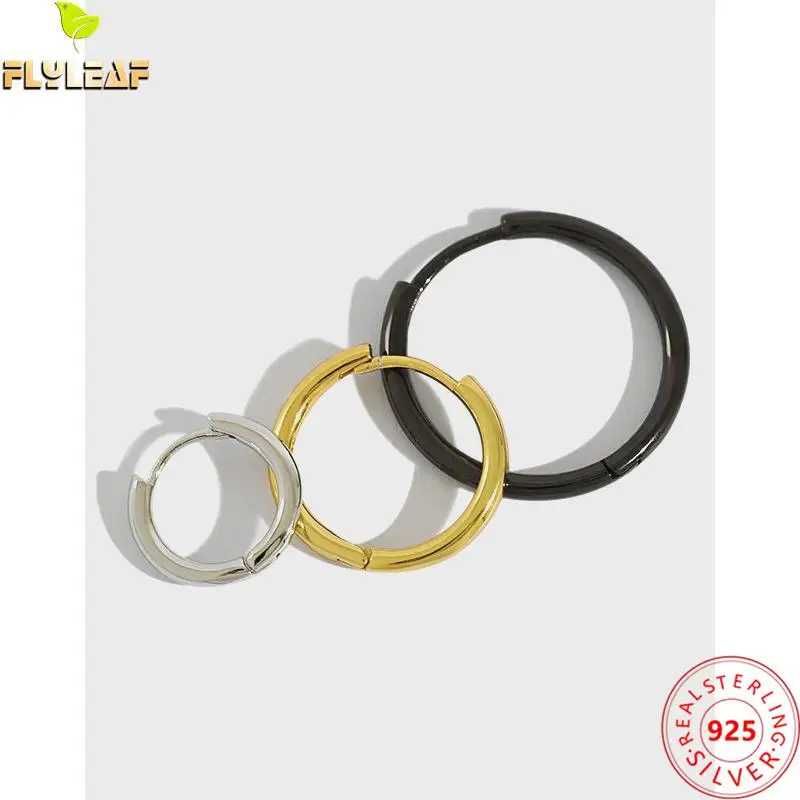 

925 Sterling Silver Simple Round Hoop Earrings For Women High Quality Handmade Female Fashion Jewelry 2021 Trend