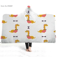 colorful dinosaur hooded blanket lovely cute cartoon fleece blanket 3d print for kids wearable blanket for bedroom throw blanket