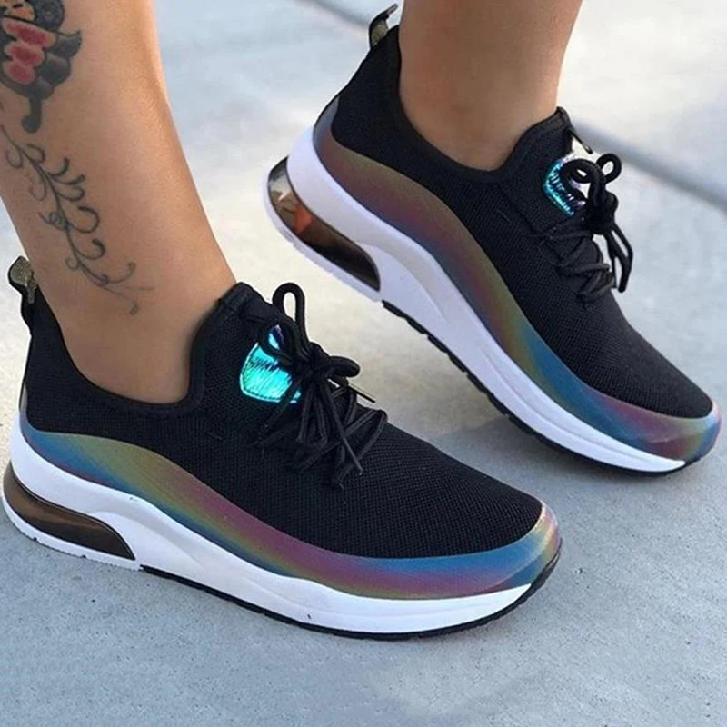 

Women Lace Up Sneaker 2021 Woman Casual Mesh Spring Autumn Women's Breathable Ladies Comfortable Female Vulcanize Shoe Plus Size