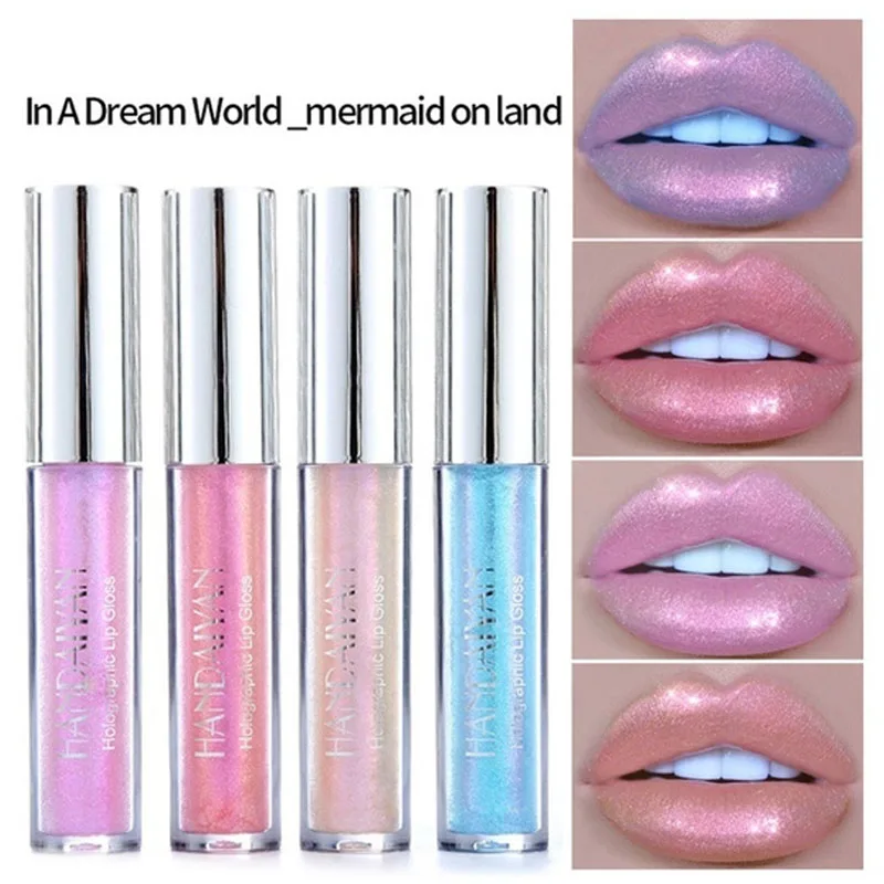 Блеск для губ с жидким кристаллом голографическая татуировка желе пигмент блеск