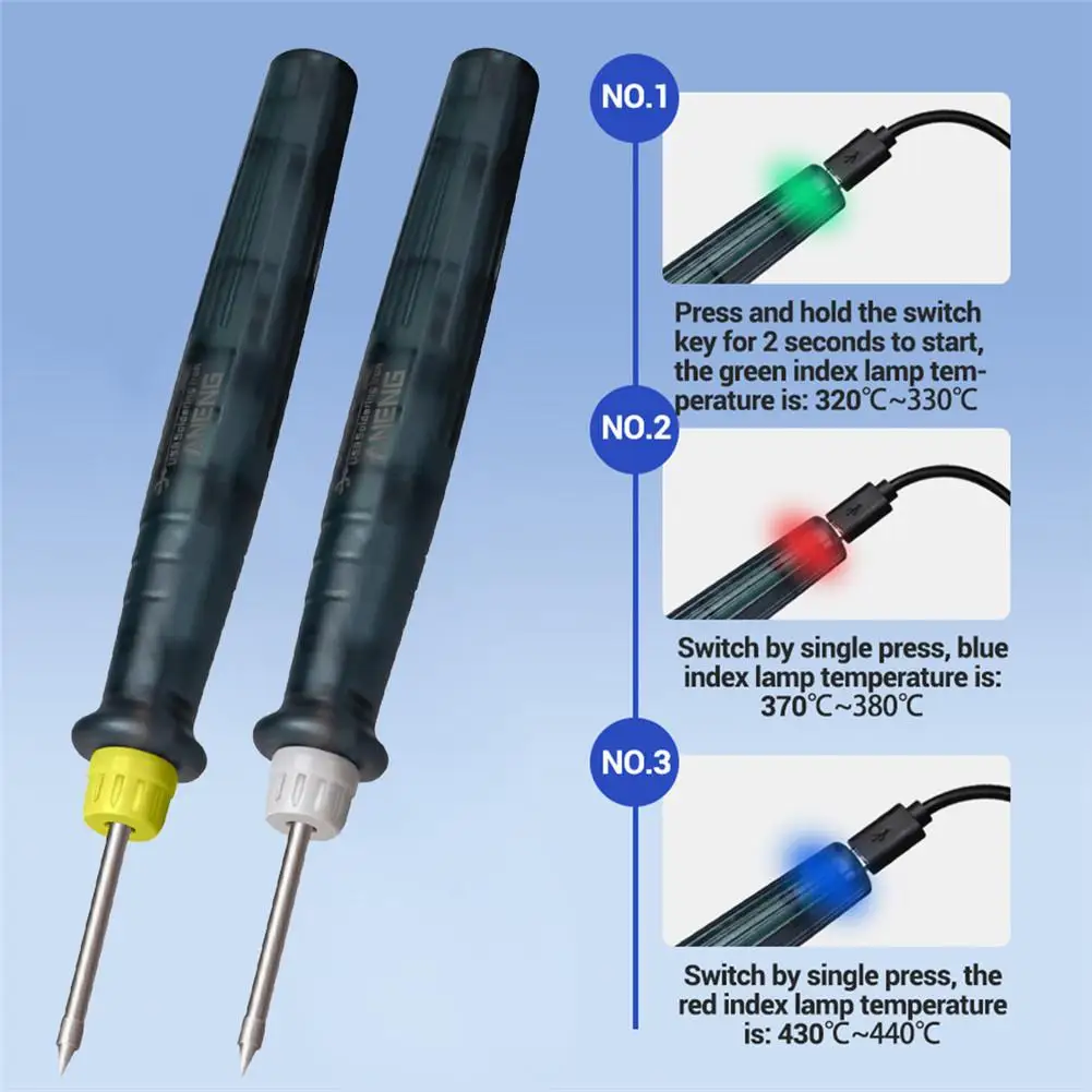 5V 8W Портативный USB Паяльник Мини наконечник Регулируемый Температура с