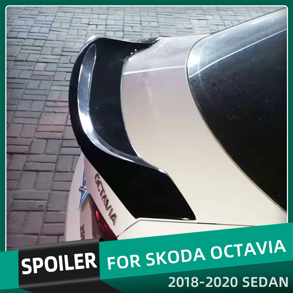 

R Style Rear Trunk Lid Car Spoiler Wings For Skoda Octavia Sedan 4D 2018 2019 2020 Rear Boot Lid Wing Lip OEM Ducktail Spoilers