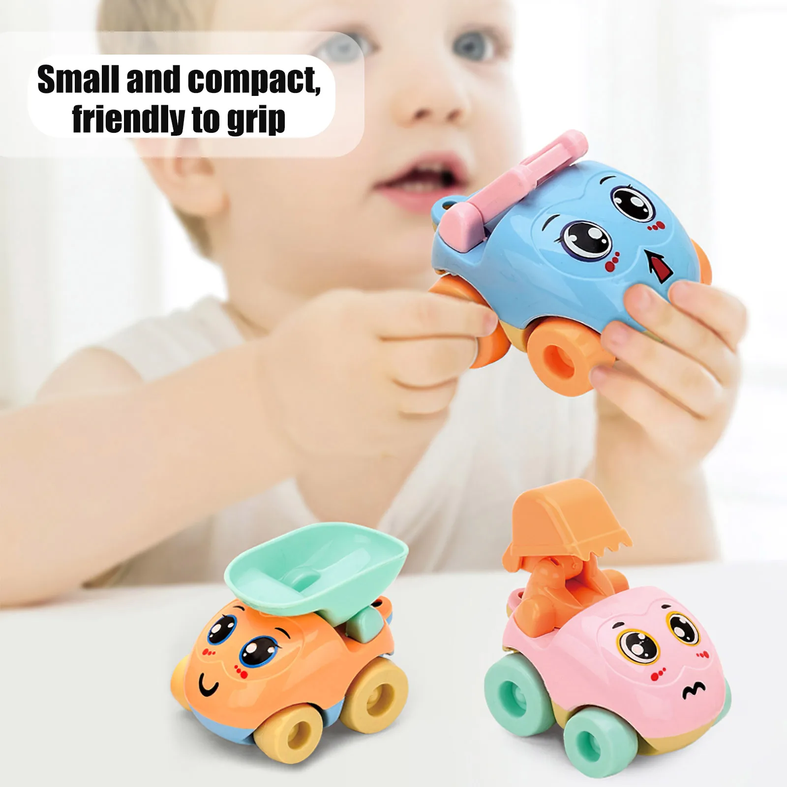 4Pcs Children Cartoon Kids Car Model Toy Pull Back Toys Mobile Vehicle Fire Truck Taxi Mini Plastic Cars Boy Gift | Игрушки и хобби