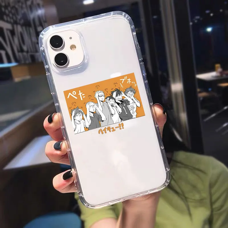 GYKZ симпатичный японский Аниме Haikyuu Прозрачный чехол для телефона iPhone 13 11 Pro 12 XR X XS