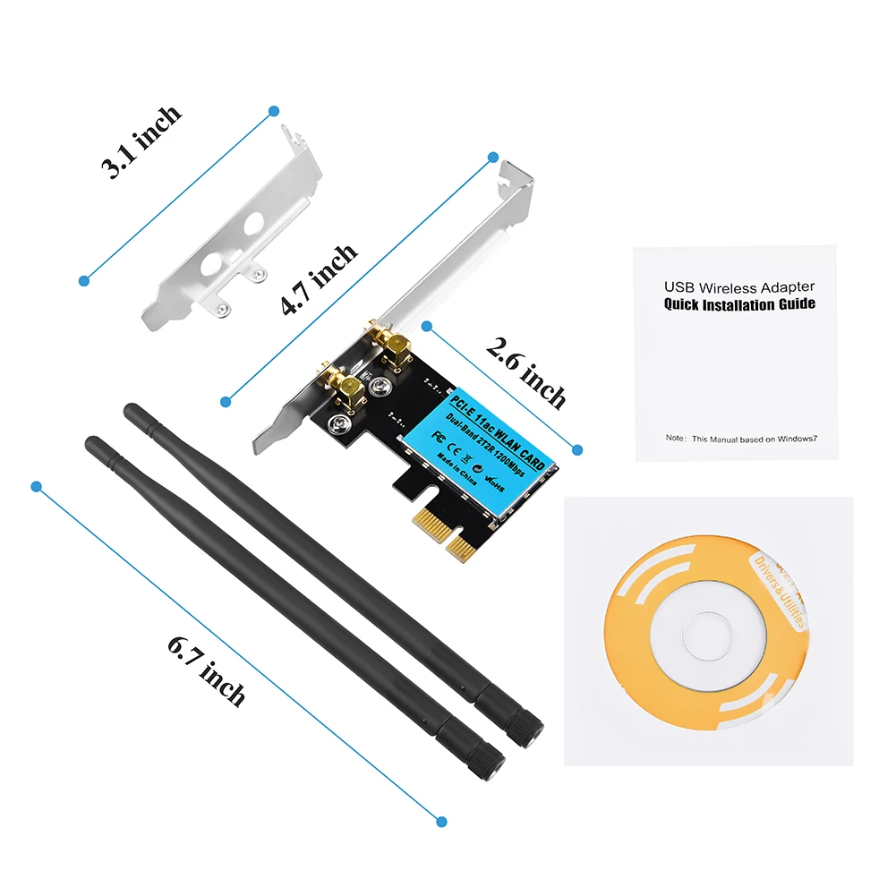 Wi-Fi-карта PCI-E 1200 Мбит/с 2 4/5 ГГц | Компьютеры и офис