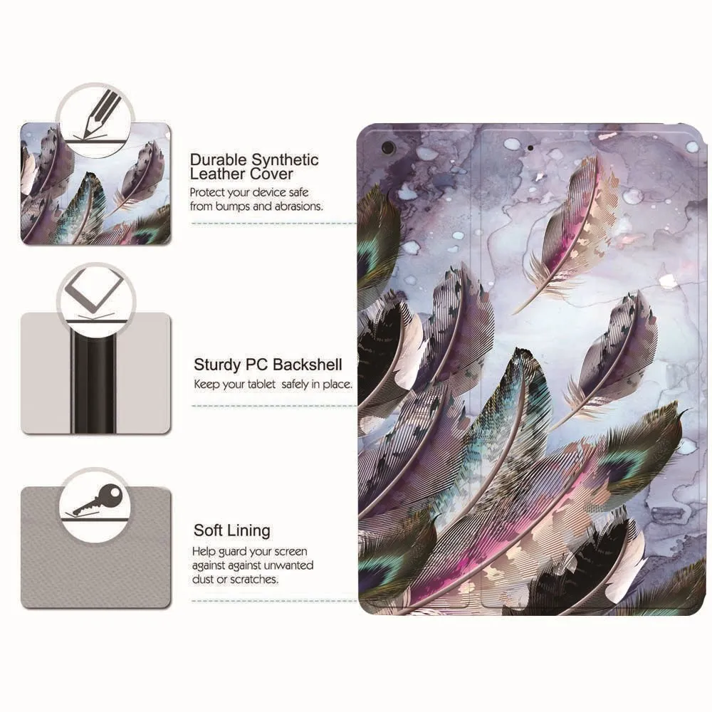 Чехол-подставка из искусственной кожи с перьями для iPad 2 3 4 5 6 7 8 9/MINI 1 6/Air/Pro - купить