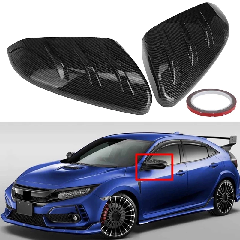 Carbon Fiber Car Side Rearview Mirror Cover for Honda Civic 2016-2020 Door | &amp Covers