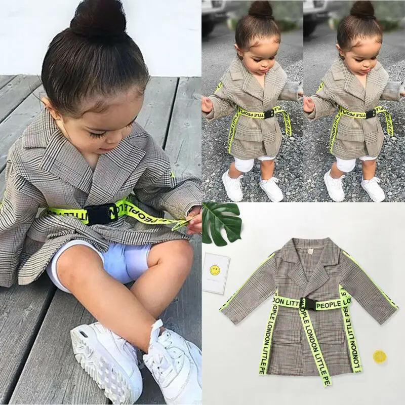 Пиджак детский осенний в клетку с поясом От 6 месяцев до 5 лет | Детская одежда и