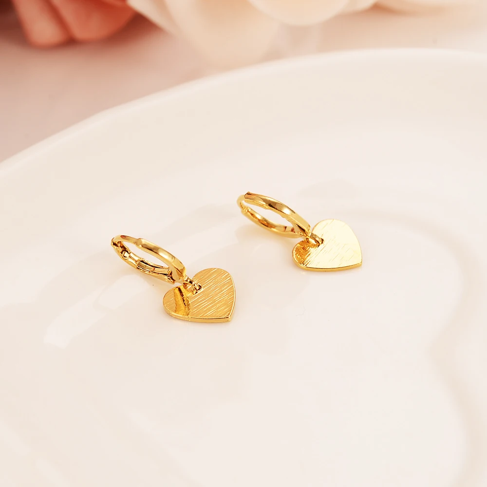 

Gold Africa women Dangle Earrings Women Fashion heart Jewelry Gold Metal Drop Earrings For kids Gifts wedding bridal dropship
