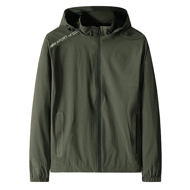 

Casual Jackets Men Hooded Windbreaker Solid Color High Quality Jacket Coat Windbreaker Outdoor Cycling Jersey Bicycle Wear