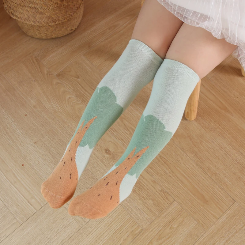 

Детские хлопковые носки для девочек и мальчиков; Модные милые носки до колена с героями мультфильмов для От 3 до 10 лет; Сезон весна-осень; Нов...