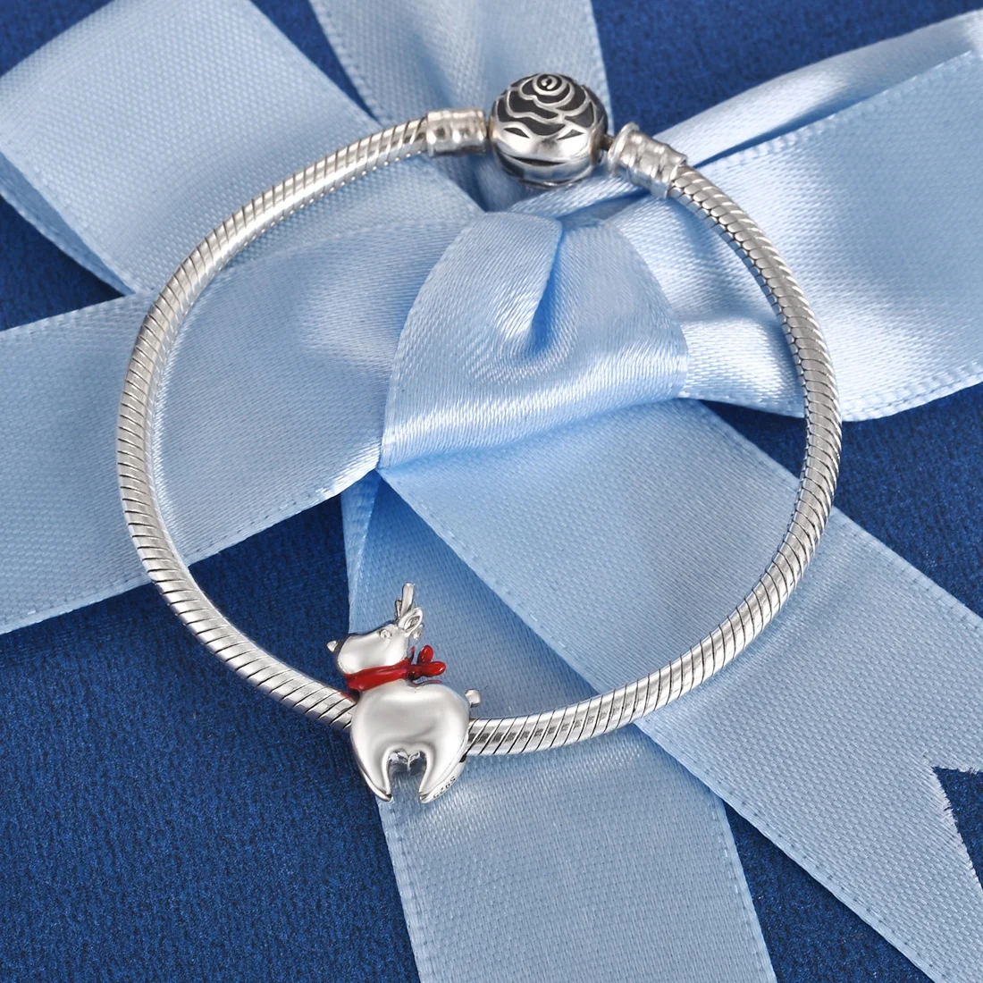 Женский браслет из серебра 925 пробы с подвесками|Бусины| |