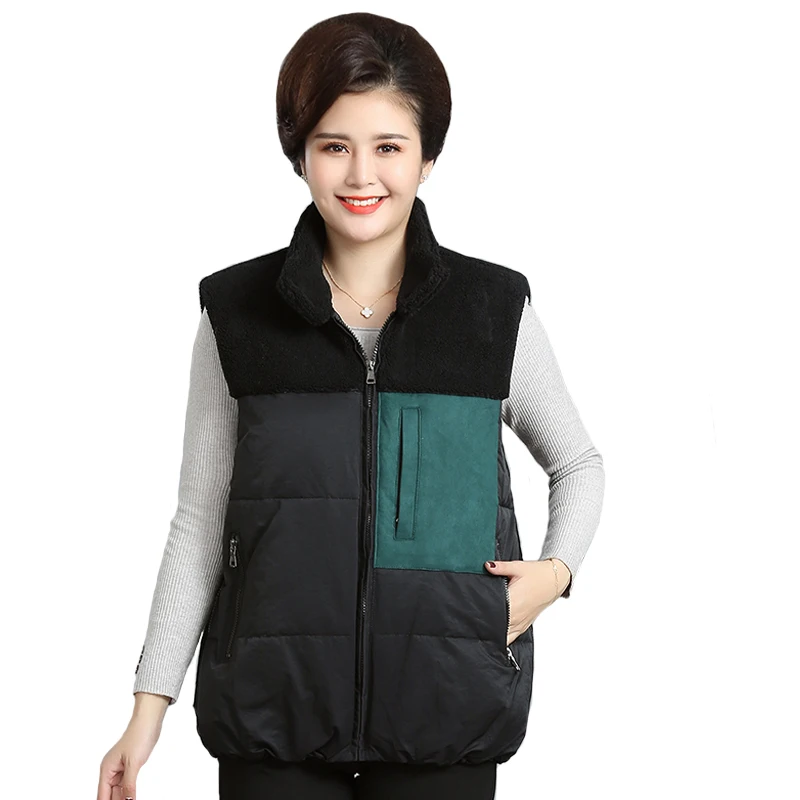 

Winter Vest Waistcoat Autumn Sleeveless Jacket Women Thick Warm Loose Fleece Fur Vests Casual Plus Size XL-4XL