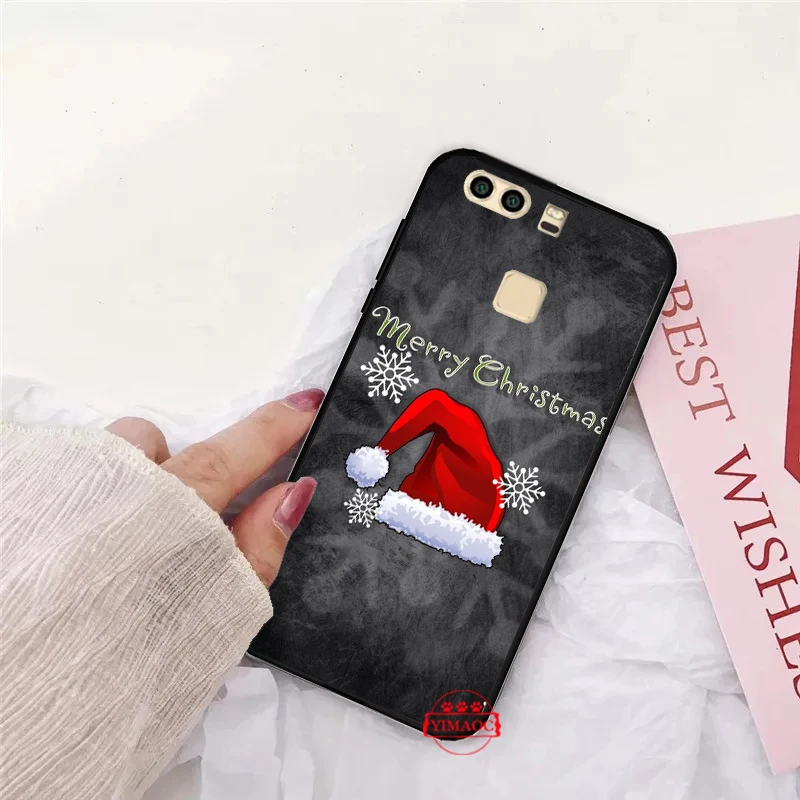 Веселый Рождественский Санта Клаус силиконовый мягкий чехол для Huawei P8 P9 P10 P20 P30 Lite