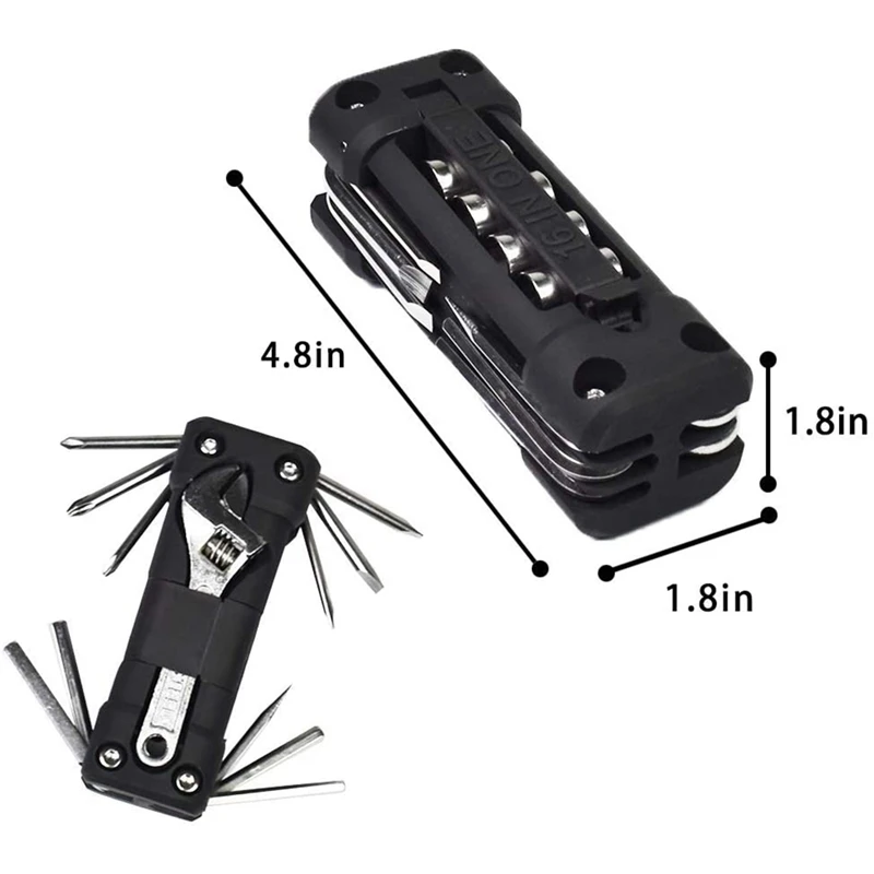 

16 in 1 Multifunctional Bicycle Repair Tools Set Compact and Lightweight Bicycle Repair Kit for Road and Mountain Bikes