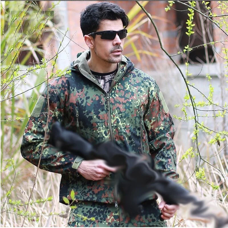 Мужская флисовая куртка в стиле милитари камуфляжная тактическая одежда