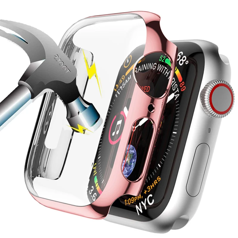 Чехол из поликарбоната для Apple Watch 4 3 полоса защитная экрана 42 мм 44 38 40