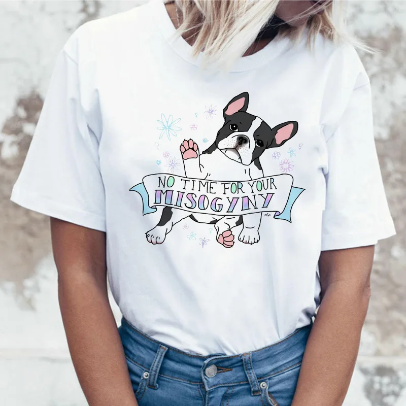 

A15 Dachshund Pug Teckel Funny T Shirt Women Harajuku Cute dog T-shirt Pit Bull Tshirt Top Female