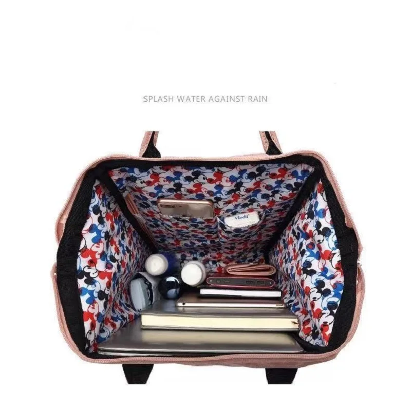 

Disney Mickey Backpack Student Canvas Schoolbag Backpack Boys and Girls Large Capacity Travel Bag Backpack Waterproof Tote Bag