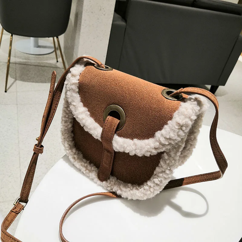 

Сумка из овечьей шерсти Новинка Осень-зима 2021 модная плюшевая сумка UG сумки через плечо для женщин модные сумки