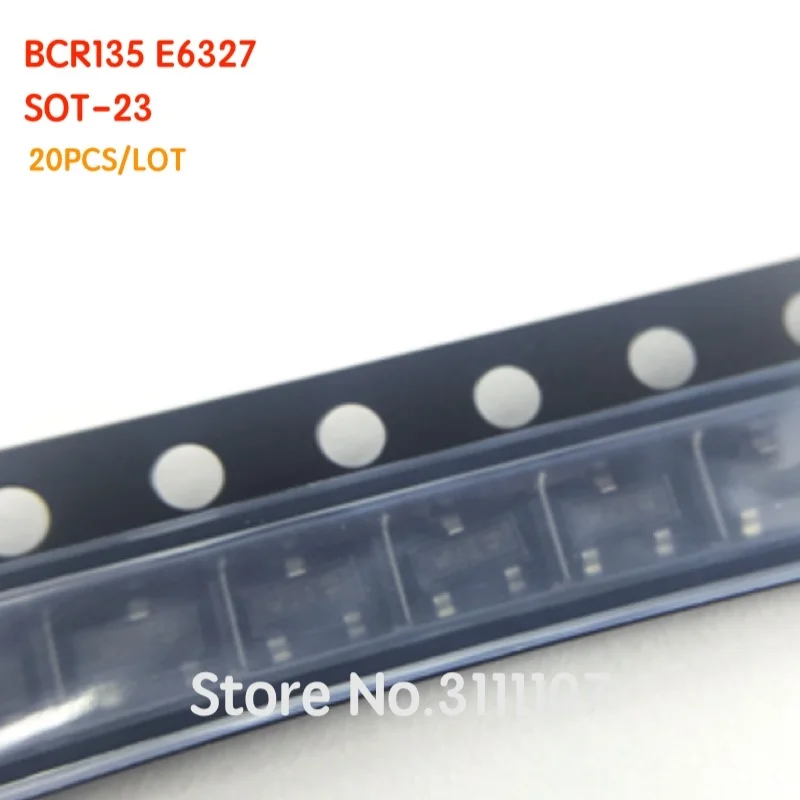 

20PCS/LOT BCR135E6327 BCR135 E6327 BCR135E 135E6327 TRANS PREBIAS NPN 0.2W SOT23-3