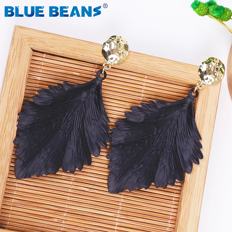 Женские серьги в форме листьев зеленые серьги-подвески металлические украшения