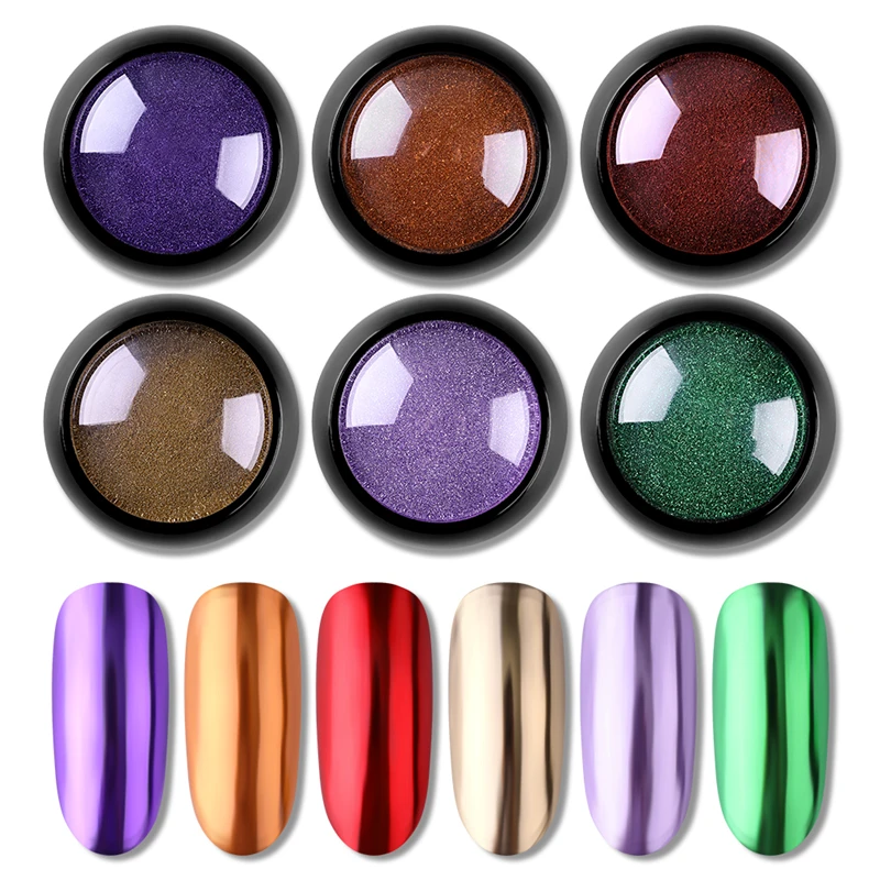 Волшебный зеркальный блеск для ногтей пудра художественный хром металлик