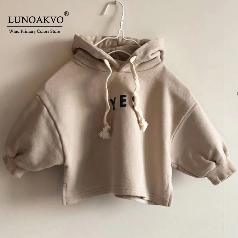 

Lunoakvo Girls Hoodies Sweatshirt Spring Autumn Children's Clothing Kid's Letter Hoodies Fashion Sweatshirt Solid Hoodies Boys