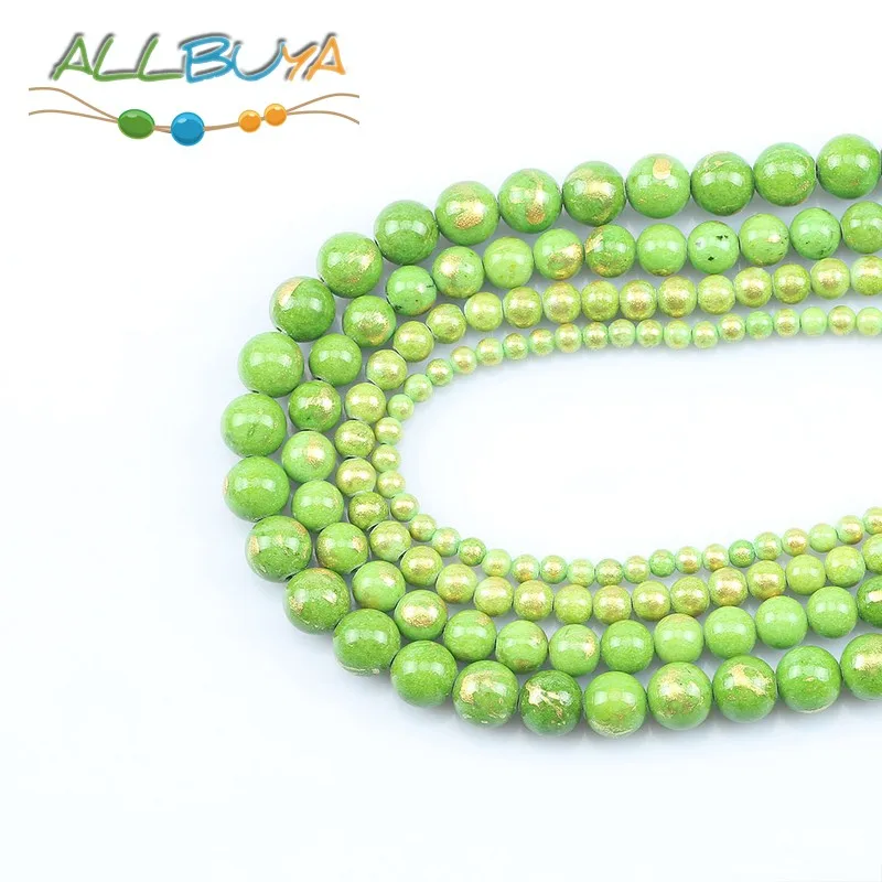 Бусины из натурального камня 4-12 мм зеленый Лазурит бусины нефрита для