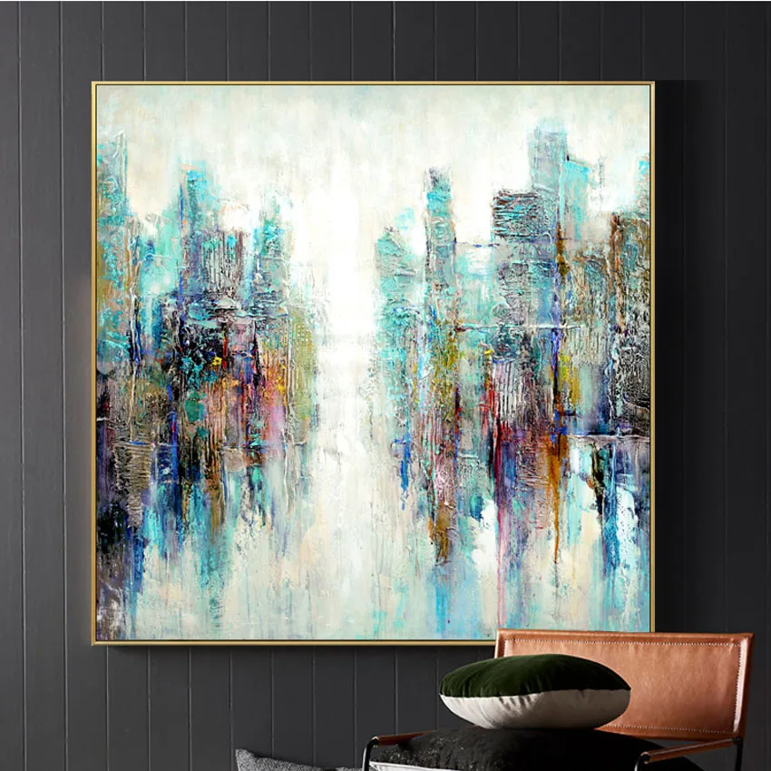 Нордическая абстрактная ручная рисованная Акриловая картина маслом настенная