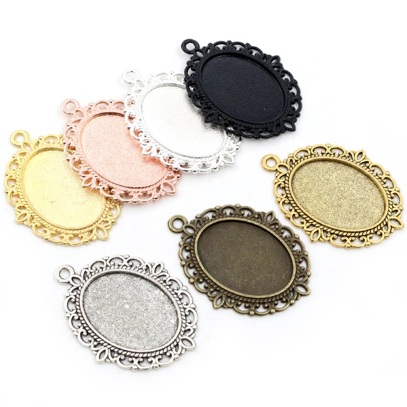 10pcs 18x25mm Inner Size 7 Colors Vintage Style Cameo Cabochon Base Setting Pendant necklace findings | Украшения и аксессуары