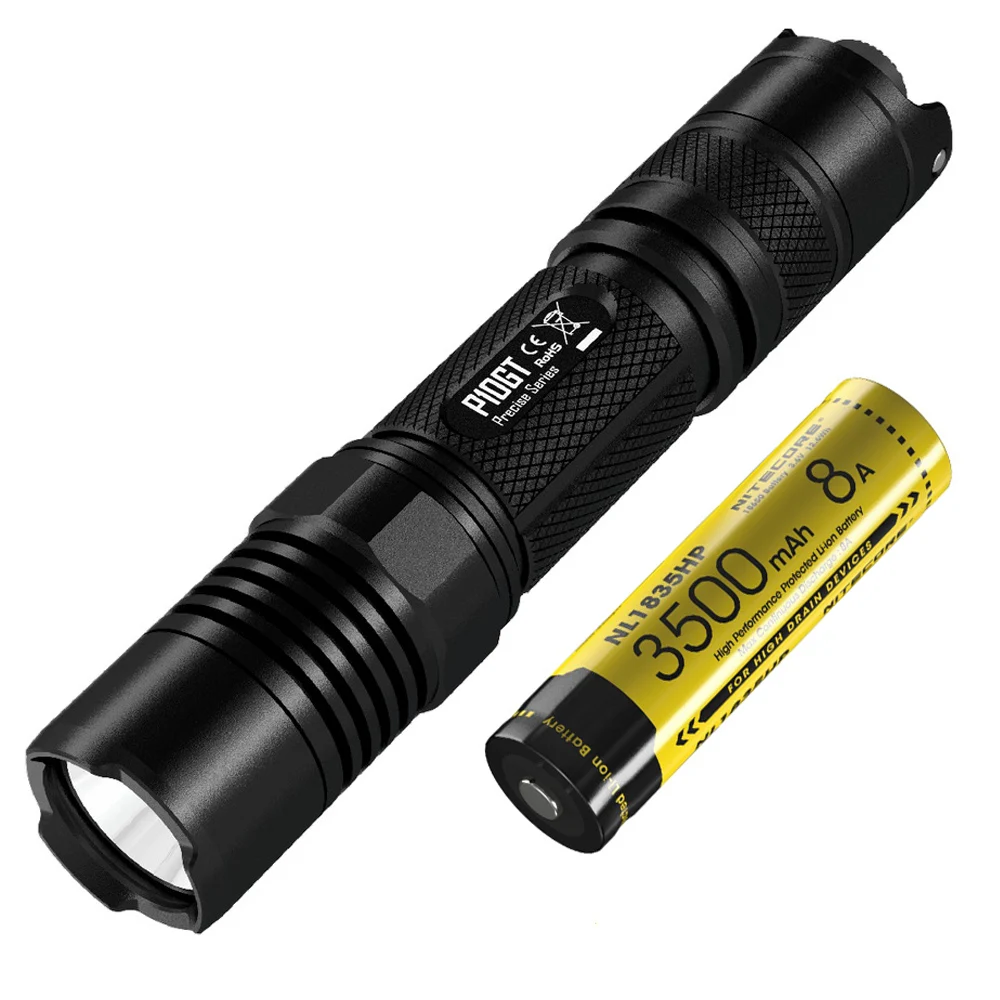 NITECORE P10GT тактический фонарь CREE XP L HI V3 Светодиодный max 900LM луч бросок 286 м ручной + 18650