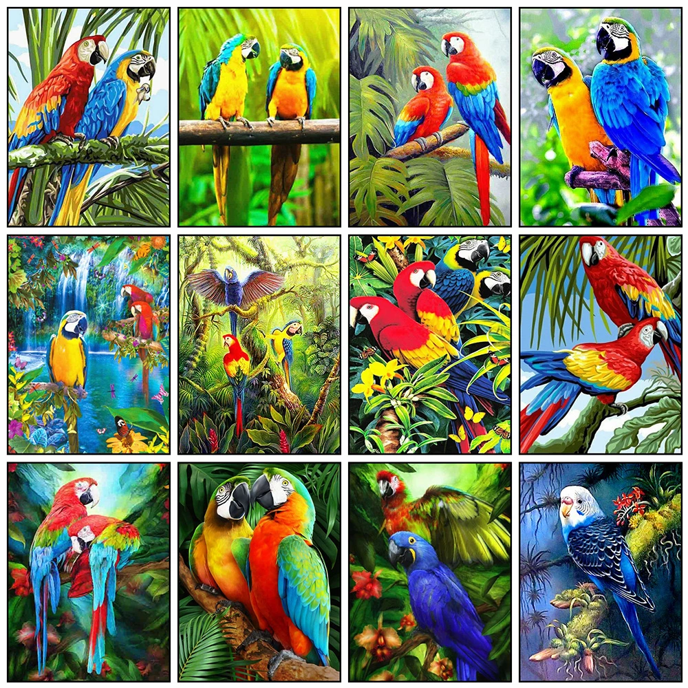 

Diamond Painting Animals Full Square 5D DIY Diamond Embroidery Bird Rhinestones Mosaic Parrot Cross Stitch Home Decor
