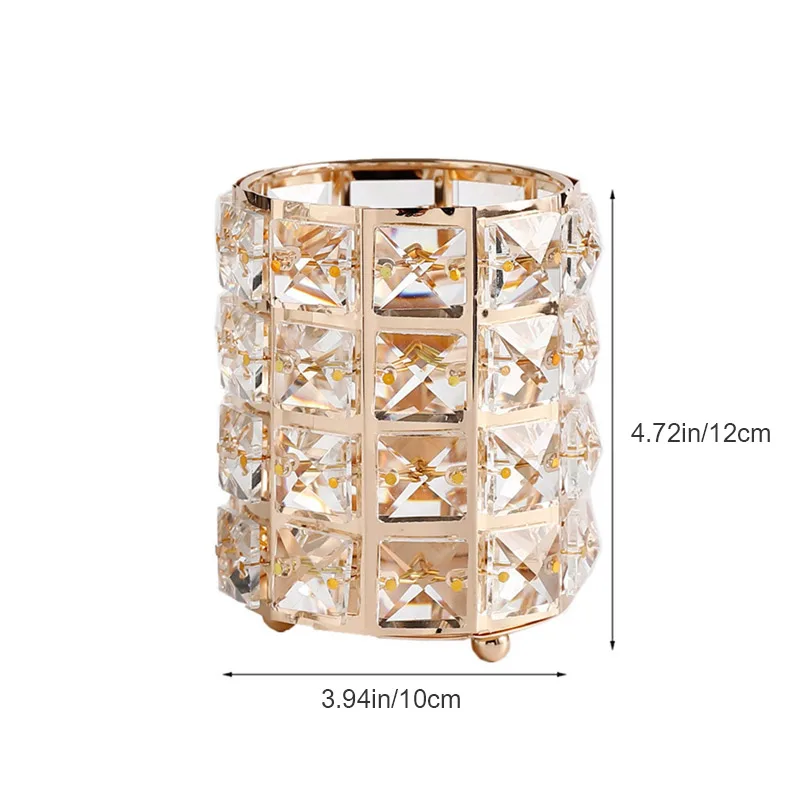 Косметичка для хранения кистей горшок Органайзер Золотой Кристалл Bling Косметическая кисть карандаш держатель подсвечник контейнер для хранения