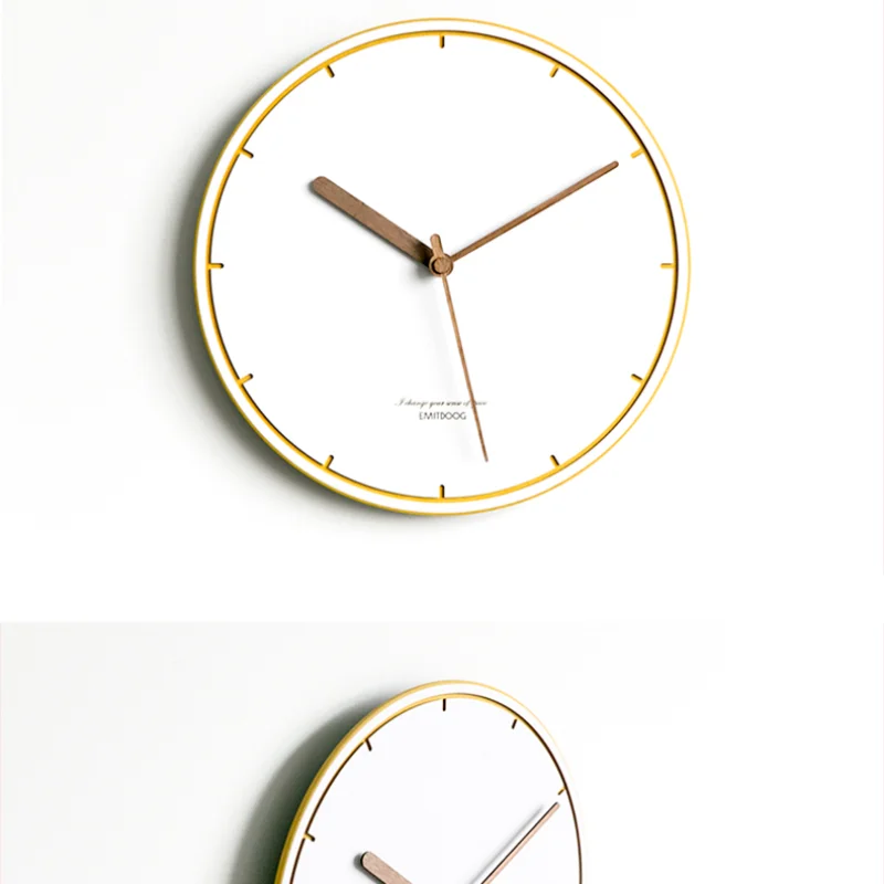 

Минималистичные настенные часы Тихая гостиная современный дизайн промышленные желтые границы скандинавские настенные часы Reloj де сравнен...